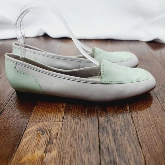 Enzo Angiolini Pastel Green Leather Liberty Loafers 8 M - Picture 3 of 15